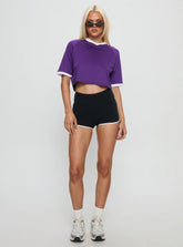 NYU Cropped Soccer Jersey Tee Purple